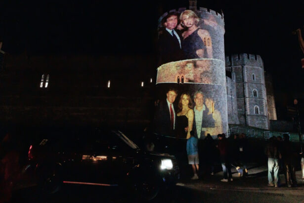 video imagini cu trump si epstein proiectate pe castelul windsor cu ocazia vizitei presedintelui sua in marea britanie patru arestari 68ca5dee7b95e