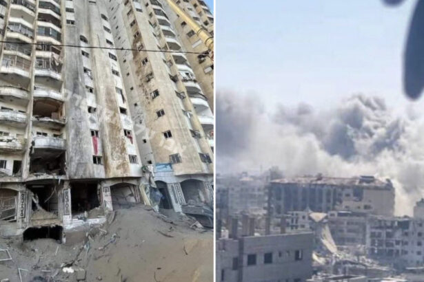 video inca un bloc turn a fost distrus de armata israeliana in gaza vineri o alta cladire a fost demolata 68bc47b025b2d