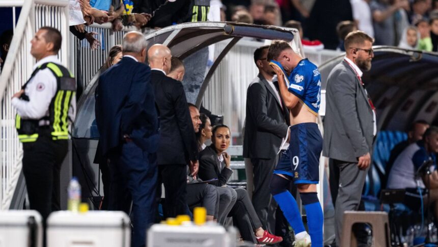 video kosovar adevarat intrat in 85 mijlocasul din superliga a primit doua galbene si a fost eliminat in 901 in preliminarii 68bfdfab9aaa6