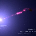 telescopul webb a surprins cea mai clara imagine realizata vreodata cu jetul gaurii negre supermasive din galaxia m87 68e0cfeb0d389