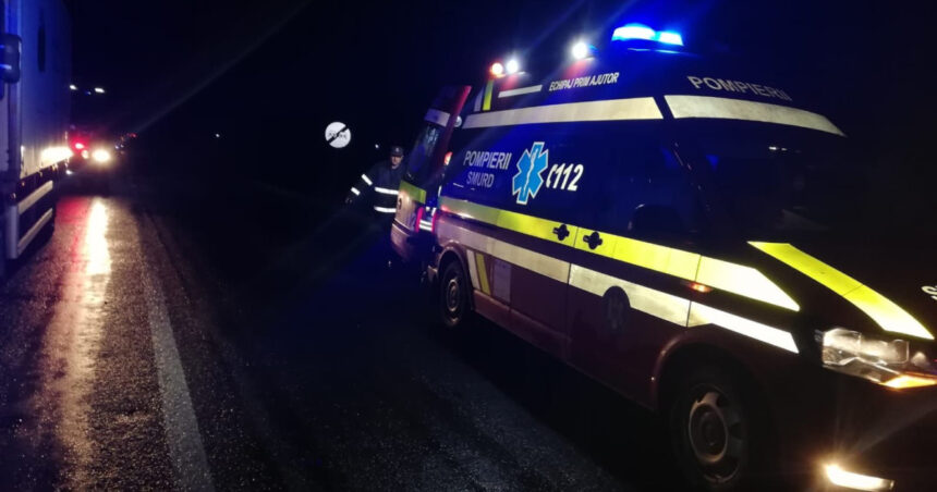 accident cu patru autovehicule pe autostrada a1 o autoutilitara a luat foc 6929549d69852