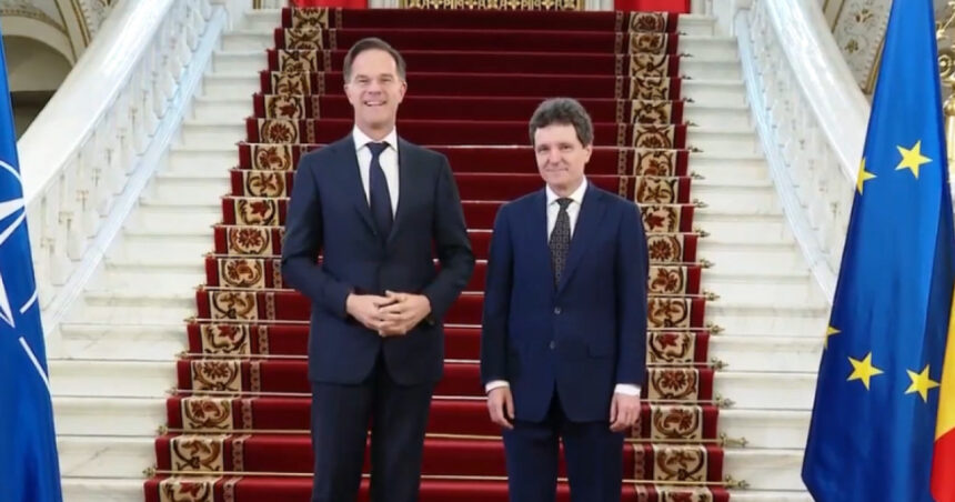 video seful nato a ajuns in romania mark rutte a fost primit de nicusor dan la palatul cotroceni 690b3d8ba754f