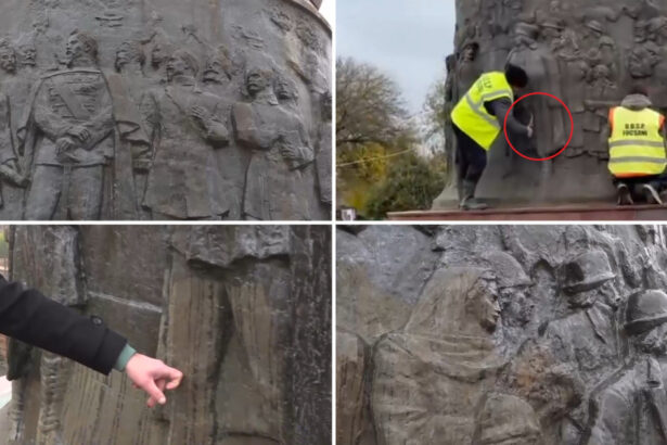 video situatie incredibila in focsani un monument din bronz a fost curatat cu perii de sarma muncitorii s au ales cu plangere penala 6922145a8c8c9