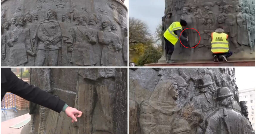 video situatie incredibila in focsani un monument din bronz a fost curatat cu perii de sarma muncitorii s au ales cu plangere penala 6922145a8c8c9