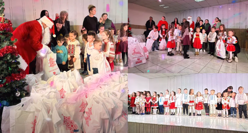 foto magia sarbatorilor de iarna la mihail kogalniceanu mos nicolae a ajuns la copii din satele piatra palazu mic si grup social sibioara 693375b67507e