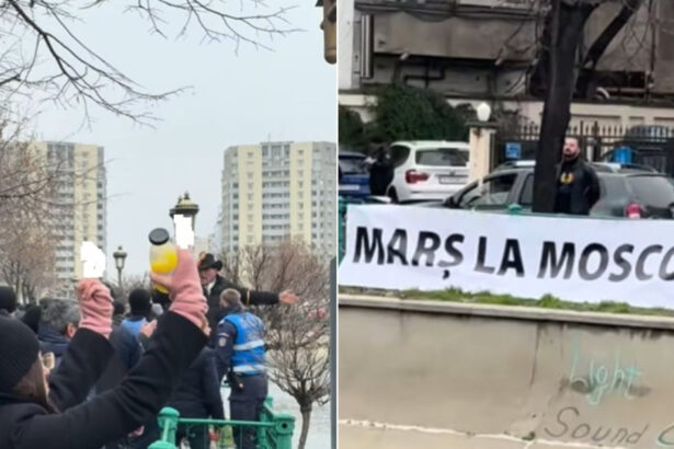un banner i a scos din minti pe sustinatorii lui georgescu veniti la cab tipete injuraturi si amenintari mars la moscova 69401d4ebe2b7