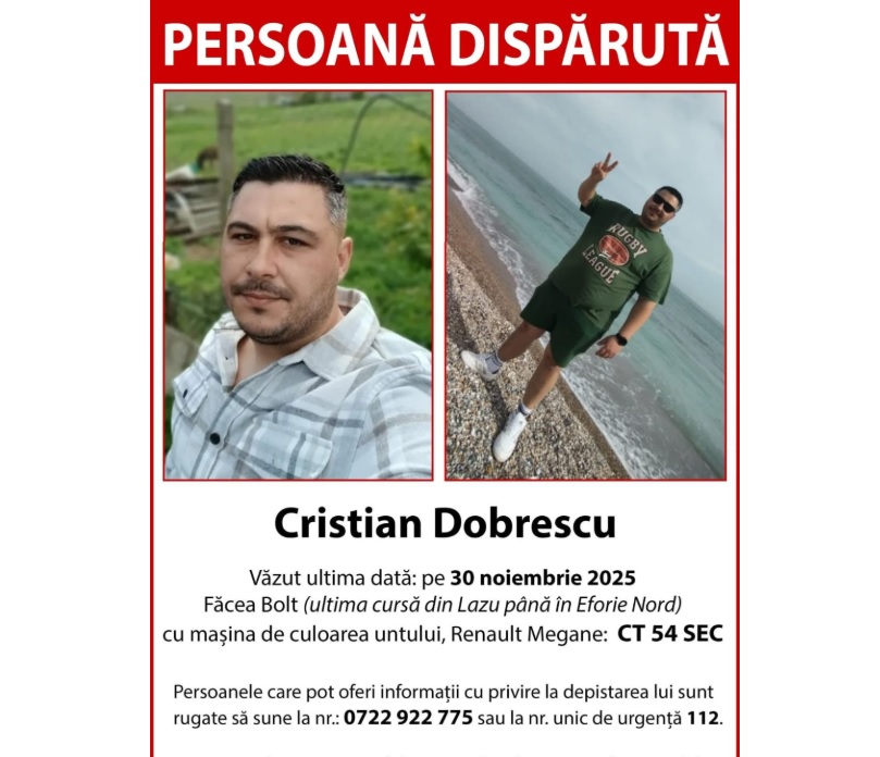 update a fost gasit mort acest barbat a disparut fara urma dupa ce a finalizat o cursa bolt in eforie nord l ati vazut 692ef72159456