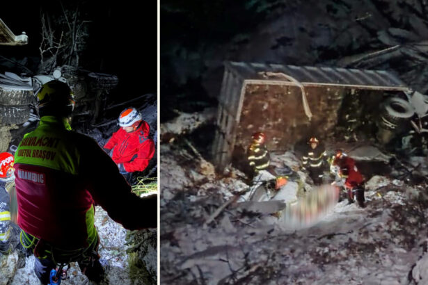 video accident mortal in judetul sibiu doi barbati au murit dupa ce camionul incarcat cu lemne cu care circulau s a rasturnat intr o rapa 6954e75fe298b