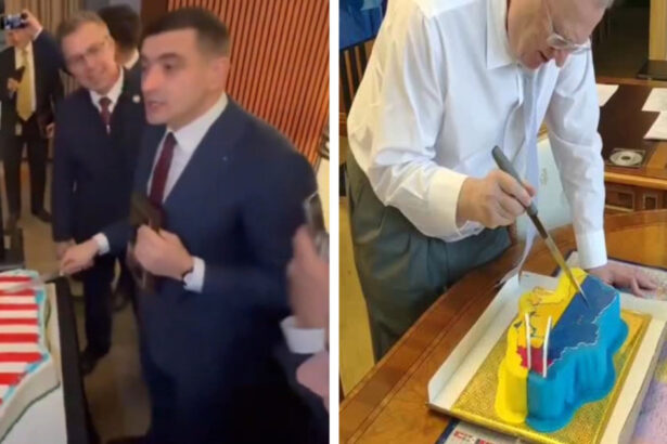 gestul lui simion un politician rus ultranationalist taia in 2019 un tort in forma ucrainei un cadou minunat de ziua mea 697227d82a738