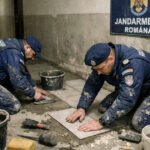 jandarmeria imaginile cu jandarmi care pun gresie sunt facute cu ai sindicatul care a postat fotografia anuntase ca e reconstituire 695d051981169