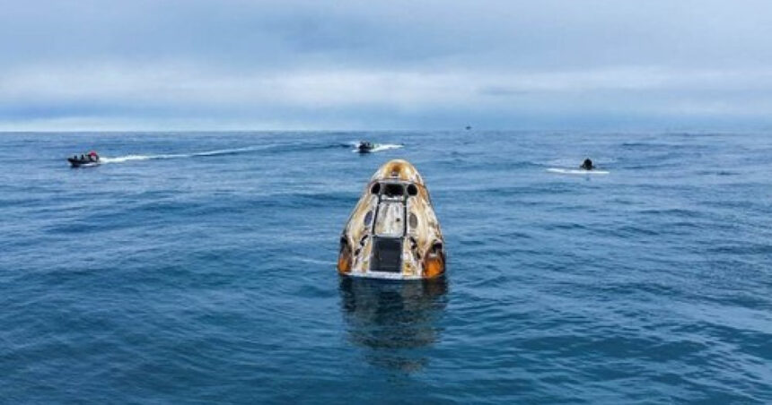 video echipajul de pe iss a revenit pe pamant un astronaut are probleme medicale momentul in care capsula spacex ajunge in oceanul pacific 6968bc222c909