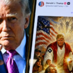 adevarul despre figura satanica cu cap de capra din imaginea lui trump in chip de iisus ce naiba e creatura aia din mijloc 69e702aff05f7