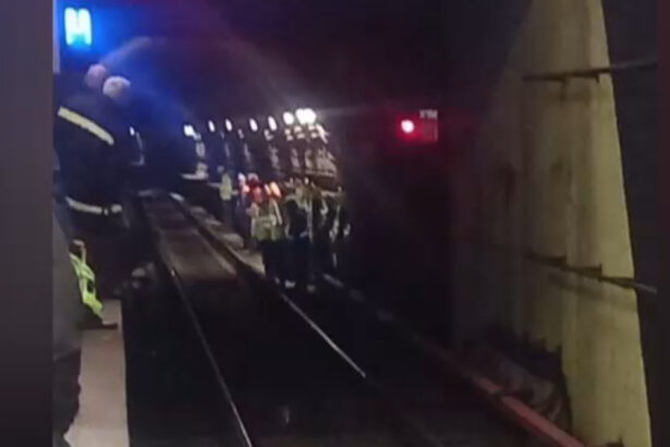 circulatia metroului blocata pe magistrala 4 o bucata din tavanul galeriei s a prabusit peste sine 69e8f263b6c0e