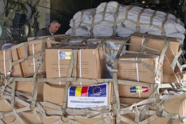 foto romania trimite 15 tone de ajutoare pentru populatia din liban transportul asigurat cu aeronave ale mapn 69df3d06ba0f3