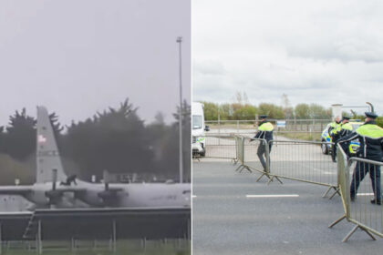 video incident de securitate pe un aeroport din irlanda un barbat a patruns pe pista si s a urcat pe un avion militar american 69dbae831fa28