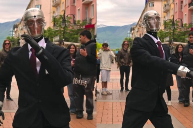 robotul robert dans impecabil pe bangaranga in centrul sofiei a prins imediat miscarile 6a09bd200749c