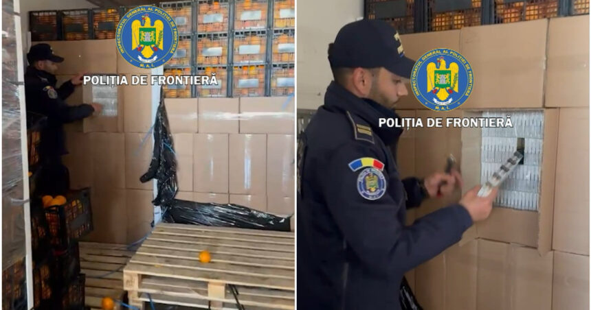 tigari de contrabanda in valoare de 2 milioane de euro ascunse printre lazi cu portocale un roman a fost arestat in giurgiu 69fd99e3cee10