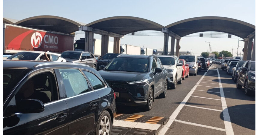 cnair circulatie ingreunata pe podul giurgiu ruse din cauza lucrarilor pe partea bulgara soferii asteapta zeci de minute 6a366301bdbb3