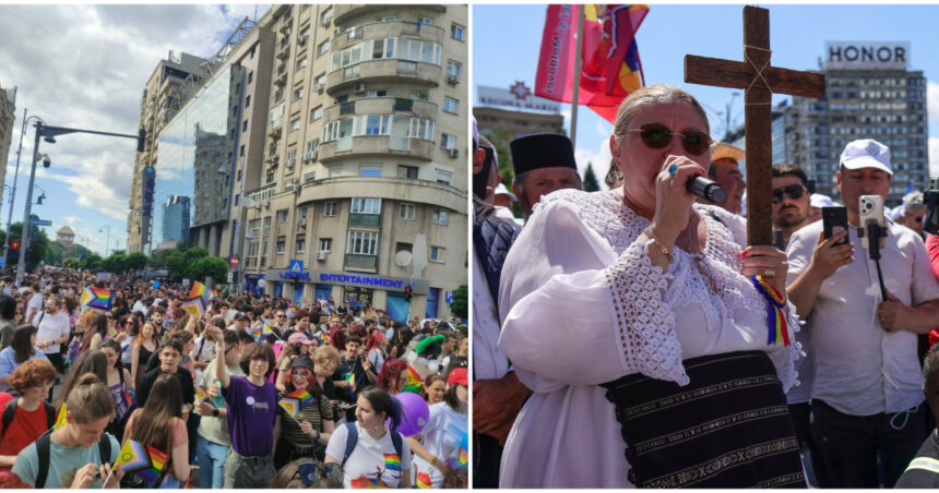 video cateva zeci de mii de oameni participa la marsul lgbt din bucuresti contramanifestatia marsul normalitatii condusa de diana sosoaca 6a2d8e49ae593
