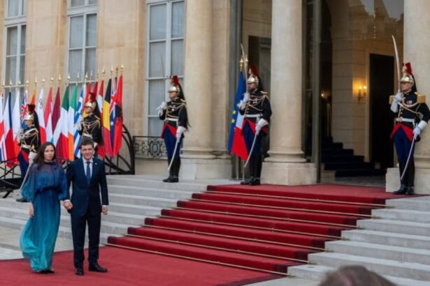foto nicusor dan si mirabela gradinaru la palatul elysee presedintele si partenera sa au participat la receptia de ziua frantei 6a55d2222c24d