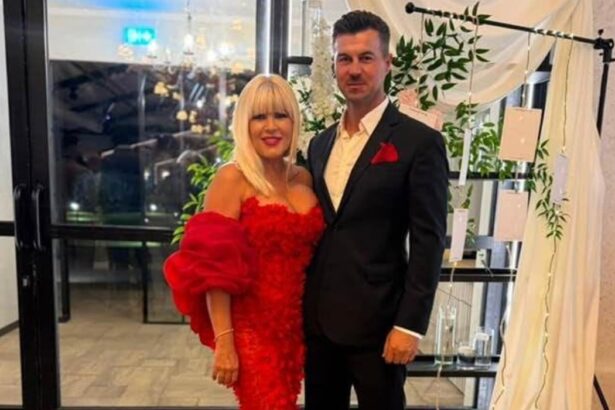 elena udrea aparitie spectaculoasa in rolul de nasa imagini cu rochia rosie cu trena aleasa pentru marele eveniment 6a8b16fda1163