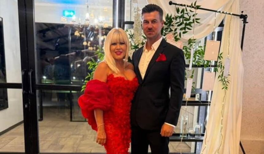 elena udrea aparitie spectaculoasa in rolul de nasa imagini cu rochia rosie cu trena aleasa pentru marele eveniment 6a8b16fda1163