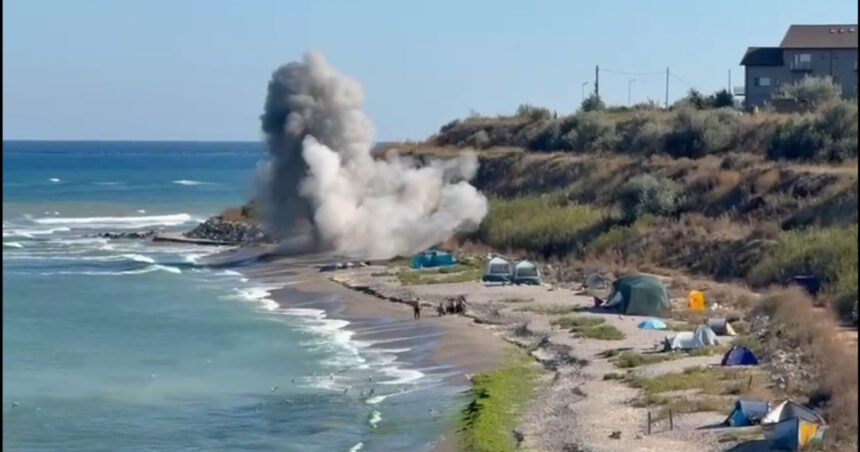 exclusiv momentul in care drona gasita la tuzla este detonata mapn a confirmat ca avea incarcatura exploziva 6a89b42a59921