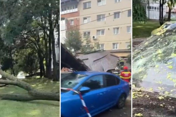 video vijelii puternice si ploi torentiale in mai multe regiuni din tara strazi inundate acoperisuri smulse si zeci de masini avariate 6a764cbc47ab1