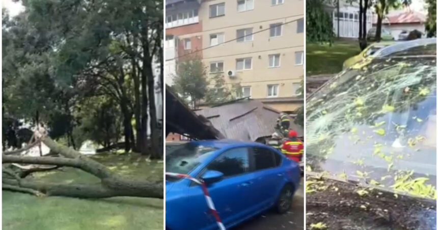 video vijelii puternice si ploi torentiale in mai multe regiuni din tara strazi inundate acoperisuri smulse si zeci de masini avariate 6a764cbc47ab1