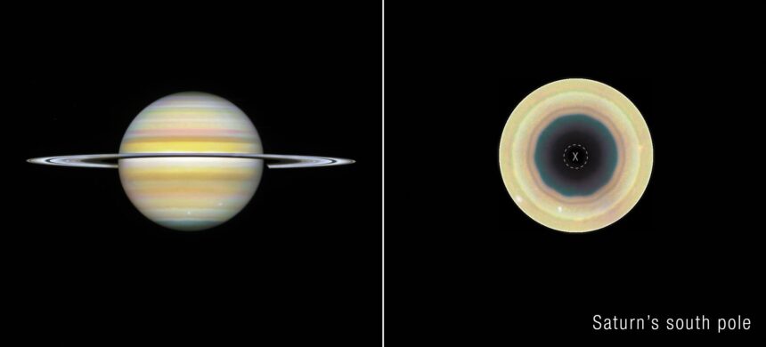telescopul hubble a descoperit un fenomen misterios la polul sudic al planetei saturn 6ab3a8253599b