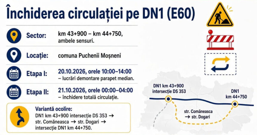 dn1 va fi inchis pentru cateva ore marti si miercuri in prahova intervalul orar si rutele alternative recomandate 6ad60ba7c7d6a