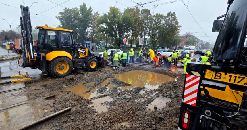 foto au inceput lucrarile de modernizare a intersectiei calea rahovei soseaua progresul trasee de tramvai modificate 6ae47a6af303a