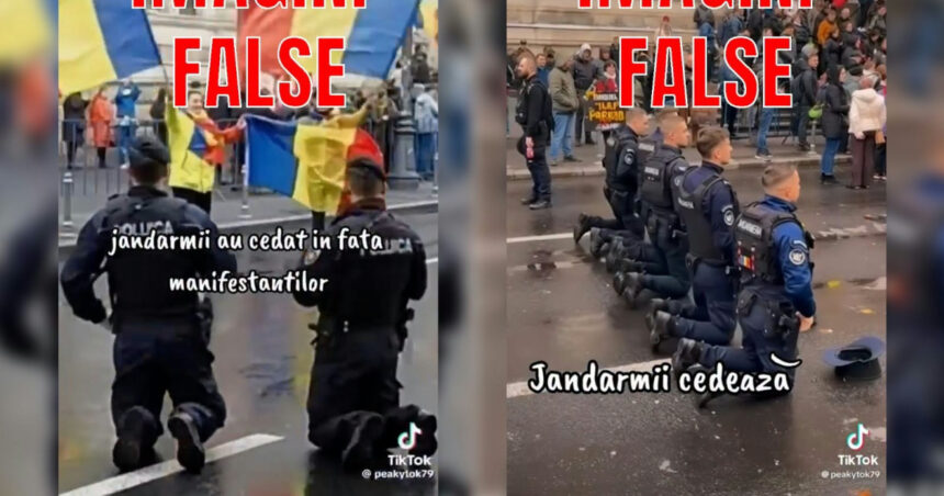 jandarmii nu au ingenuncheat in fata sustinatorilor lui georgescu mai dezminte un fals raspandit pe retelele sociale 6adb78551e208